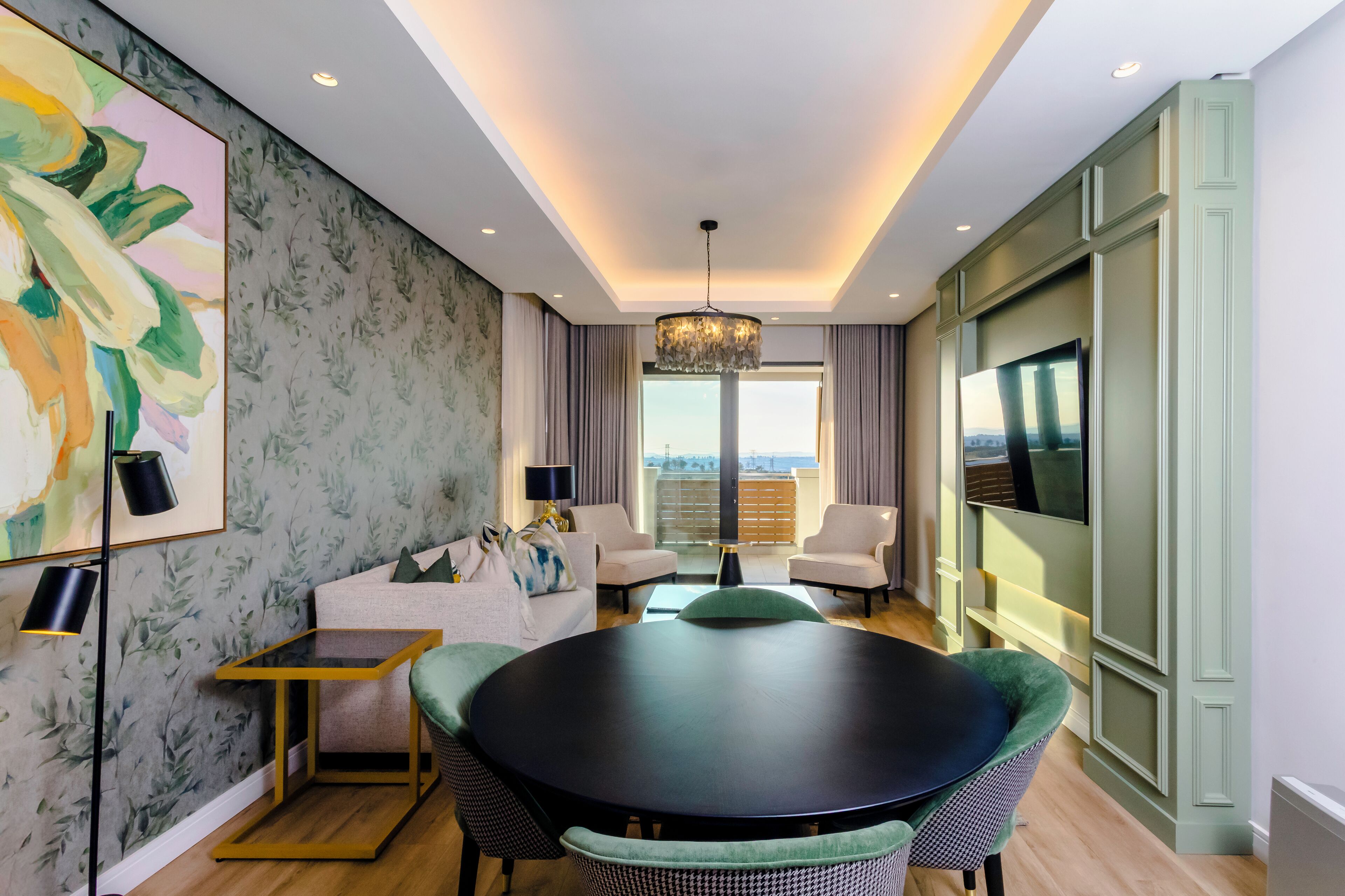 Superior Apartment, 2 Bedrooms, 2 Bathrooms, Lagoon View | Living area | 40-inch flat-screen TV with cable channels