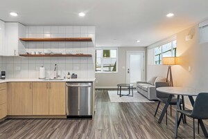 Classic Apartment | Private kitchen | Fridge, microwave, oven, stovetop