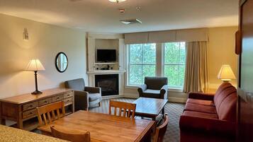 TV, fireplace, video games