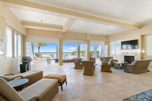 Smart TV, fireplace, offices - Biltmore Beach House | Luxury 5-Br Beachfront Pool & Spa House | Sleeps 10 (Bonita Springs)