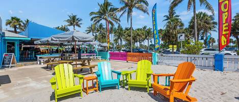 Relax with your toes in the sand.