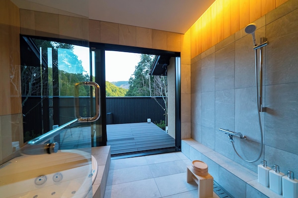 House, Non Smoking, Mountain View | Bathroom | Combined shower/tub, jetted tub, hair dryer, slippers