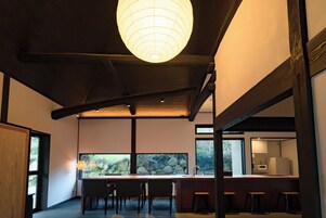 House, Non Smoking, Mountain View | Living area | 75-inch flat-screen TV with digital channels