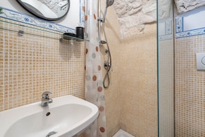 Regadera, secadora de cabello, bidet, toallas 