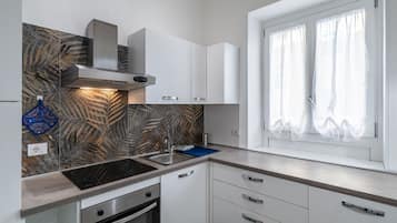 Fridge, oven, stovetop, cookware/dishes/utensils