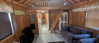 The coastal cabin ready for your family, friends, and your furry family members.