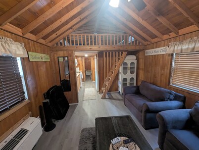 The coastal cabin ready for your family, friends, and your furry family members.