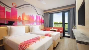 Kamar Mewah, pemandangan kota | 1 kamar tidur, setrika/meja setrika, dan Wi-Fi gratis