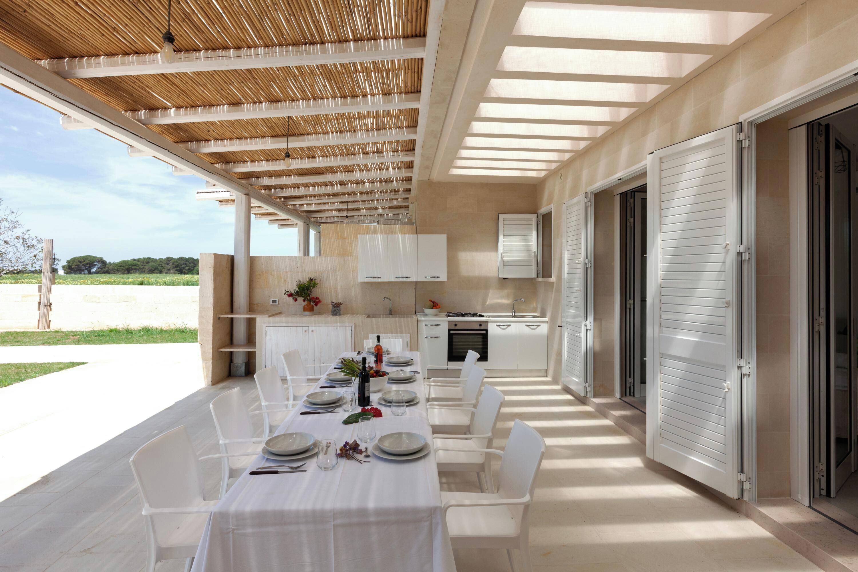 Standard-Villa, Mehrere Schlafzimmer (Podere La Rimunda Otranto Garden And) | Speisen im Freien