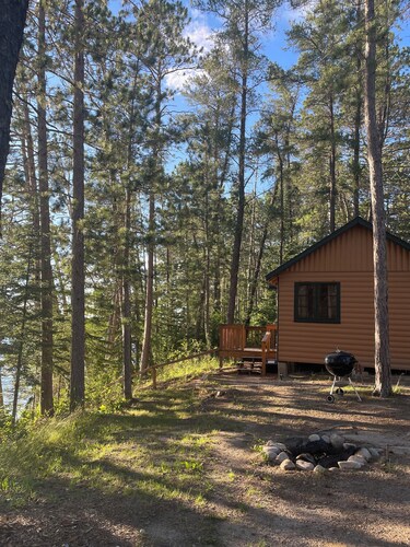 Fabulous lakeside cabin with free dock space! Excellent swimming beach 