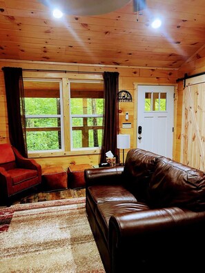 Una televisión, una chimenea