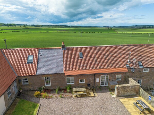 Aerial view - Stewards Cottage - North East Escapes (Bamburgh)