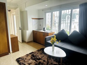 Appartamento Deluxe, 1 camera da letto, vista città | 1 camera, biancheria in cotone egiziano