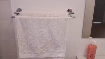 Towels, soap, toilet paper