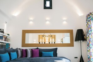 Luxury Villa, 3 Bedrooms, Private Pool, Sea View | Living area | Flat-screen TV, DVD player - Zafira Residence  (Santorini)