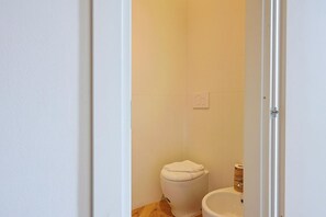 Douche, sèche-cheveux, serviettes fournies, shampoing