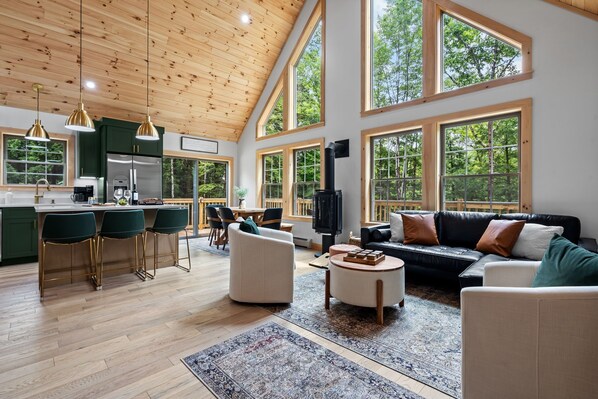 Smart-TV, Kamin, Videospiele, Bücher