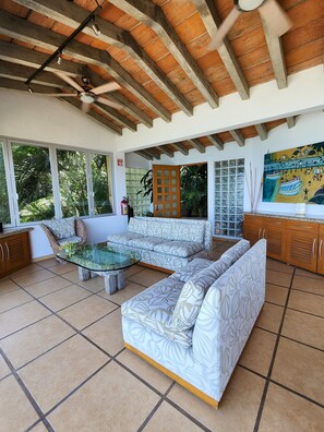 Villa, Ocean View | Living area | 42-inch Smart TV with cable channels - Villa Romantica (Puerto Vallarta)