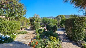A garden with a stone pathway, various plants, and trees. - Villa LOS JAZMINES at Monte Pego (Pego)