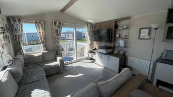 TV, DVD player, stereo