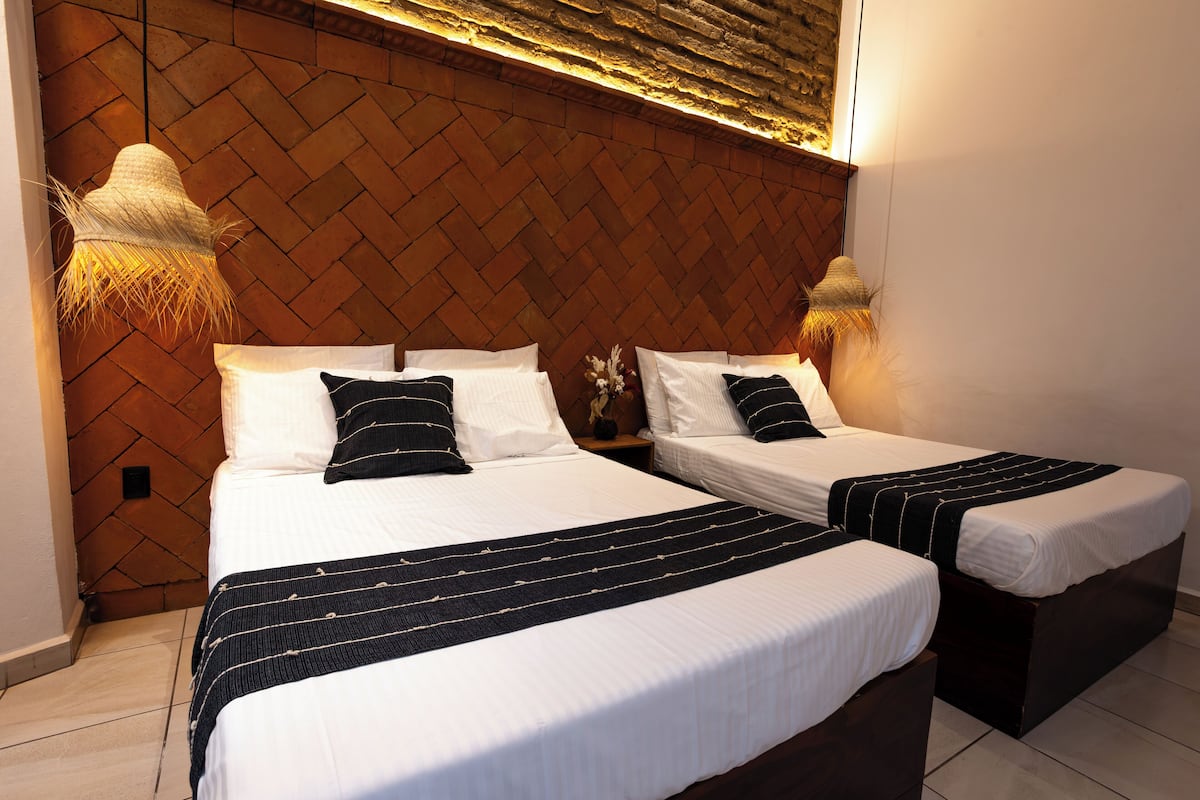 Down duvets, memory-foam beds, blackout curtains, iron/ironing board