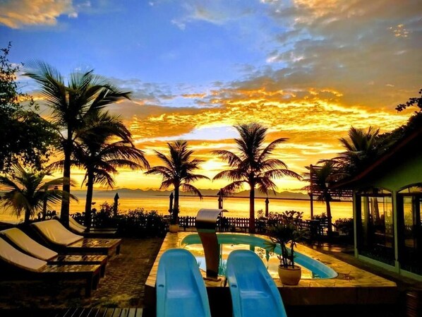 Outdoor pool, open 10:00 AM to 8:00 PM, pool umbrellas, sun loungers