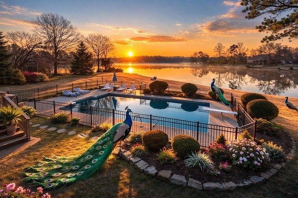 Una piscina al aire libre