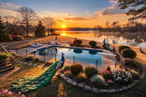 Luxury Lakeside Escape with Private Pool, Kayaks and Billiards – Masters Retreat