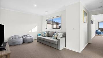 TV, video games, DVD player, foosball