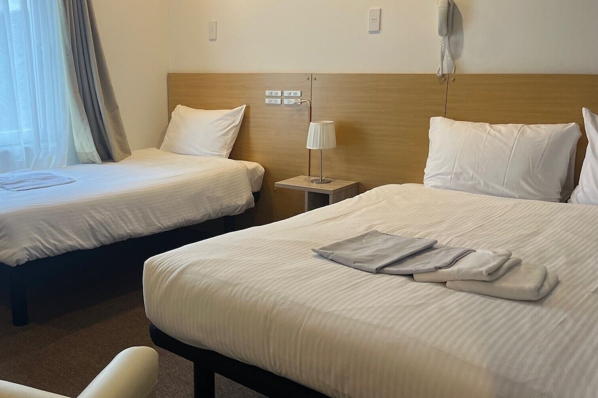 Desk, free WiFi, bed sheets