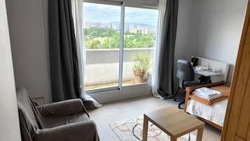 1 slaapkamer, een strijkplank/strijkijzer, wifi, beddengoed