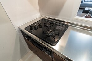 Full-size fridge, microwave, stovetop, electric kettle - NEMOPHILA ALPHA S7W8 106 (Sapporo)