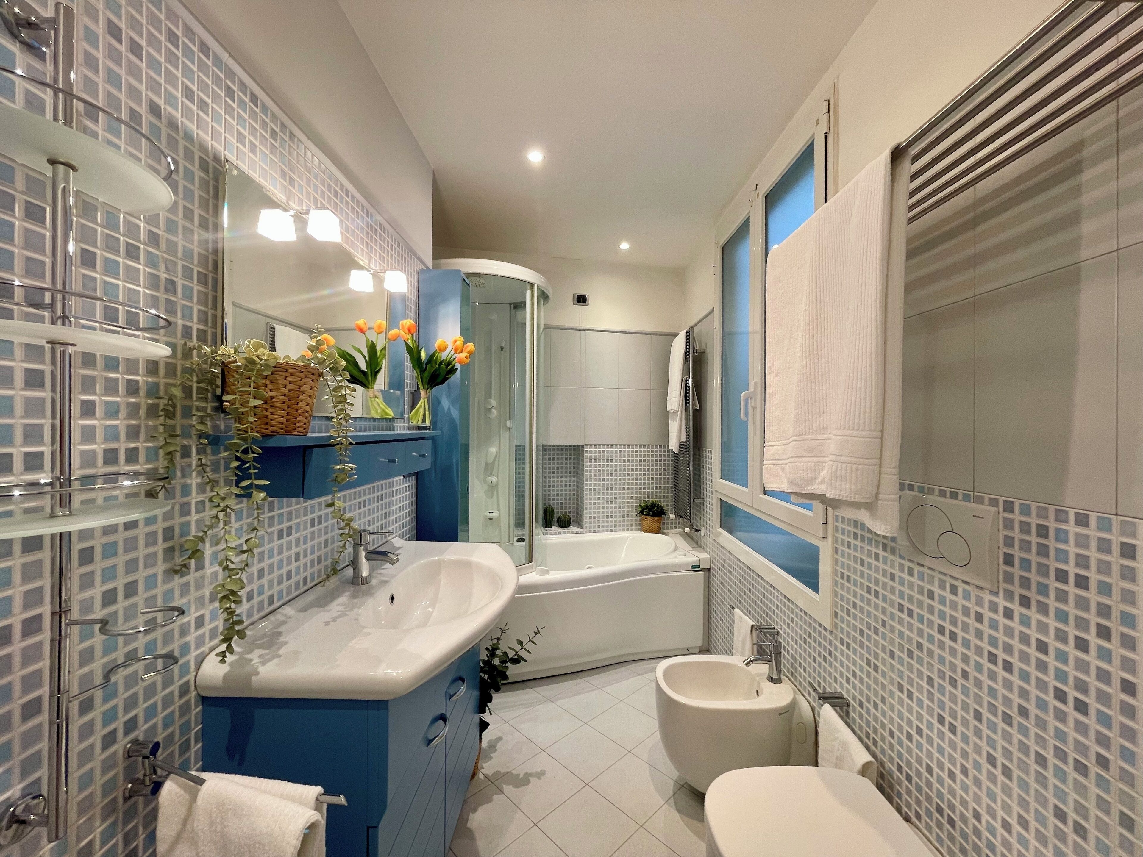 Appartamento familiare | Bagno | Asciugacapelli, asciugamani, sapone, shampoo