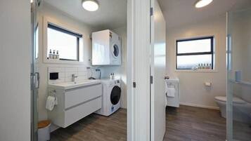 Hair dryer, towels
