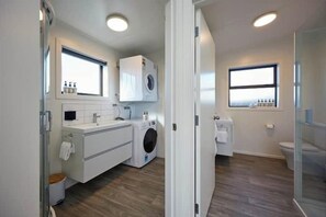 Hair dryer, towels