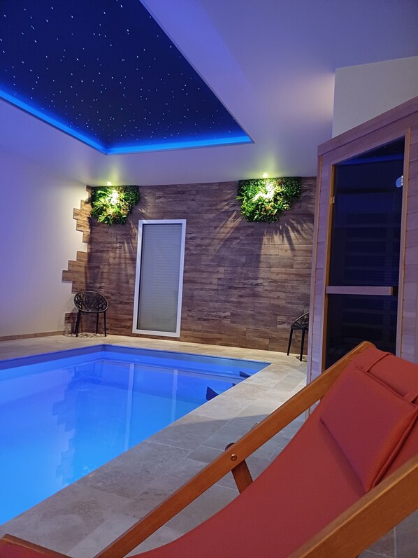 Indoor pool, a heated pool
