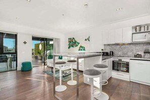 Luxury Apartment, Balcony, Marina View | Living area | Smart TV, Netflix, streaming services - Viaduct's Big Balcony Breathtaking Views (Auckland)