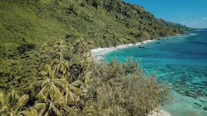 A tropical beach with dense greenery and clear turquoise waters. - Trees and Fishes Private Retreat (Port-Havannah)