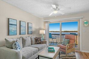 Comfort Condo, 1 Bedroom, Balcony, Beach View | Living room | 52-inch Smart TV with digital channels - Summer House West Condos (Gulf Shores)