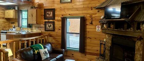 TV connectée, cheminée