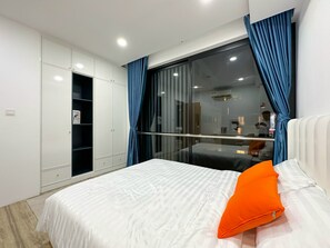 デラックス アパートメント 2 ベッドルーム 浴槽 シティビュー | 2 室のベッドルーム、エジプト綿のシーツ、高級寝具、羽毛の掛け布団