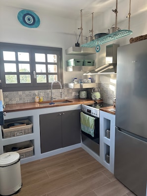 Organized kitchen allows for cooking nice meals.