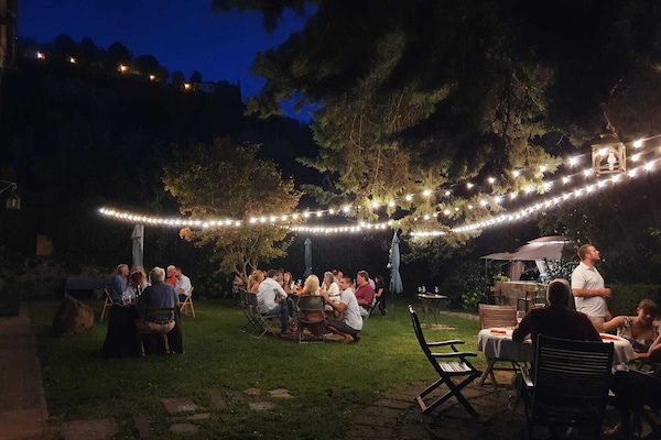 Outdoor banquet area