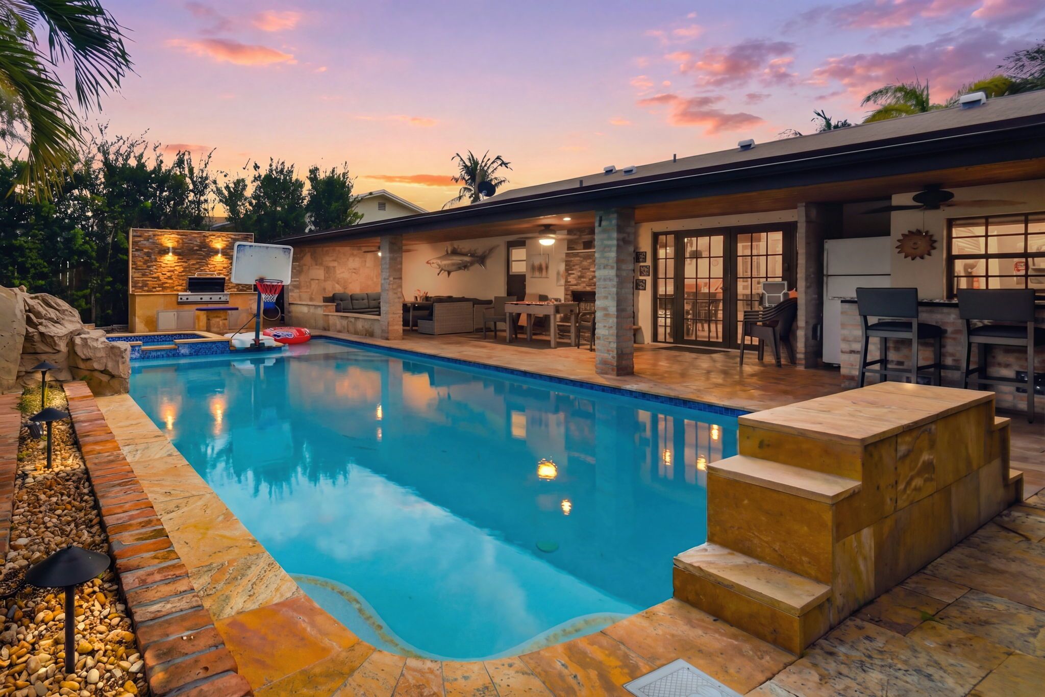 Indoor pool, a heated pool