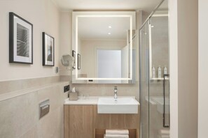 Shower, rainfall showerhead, hair dryer, bidet