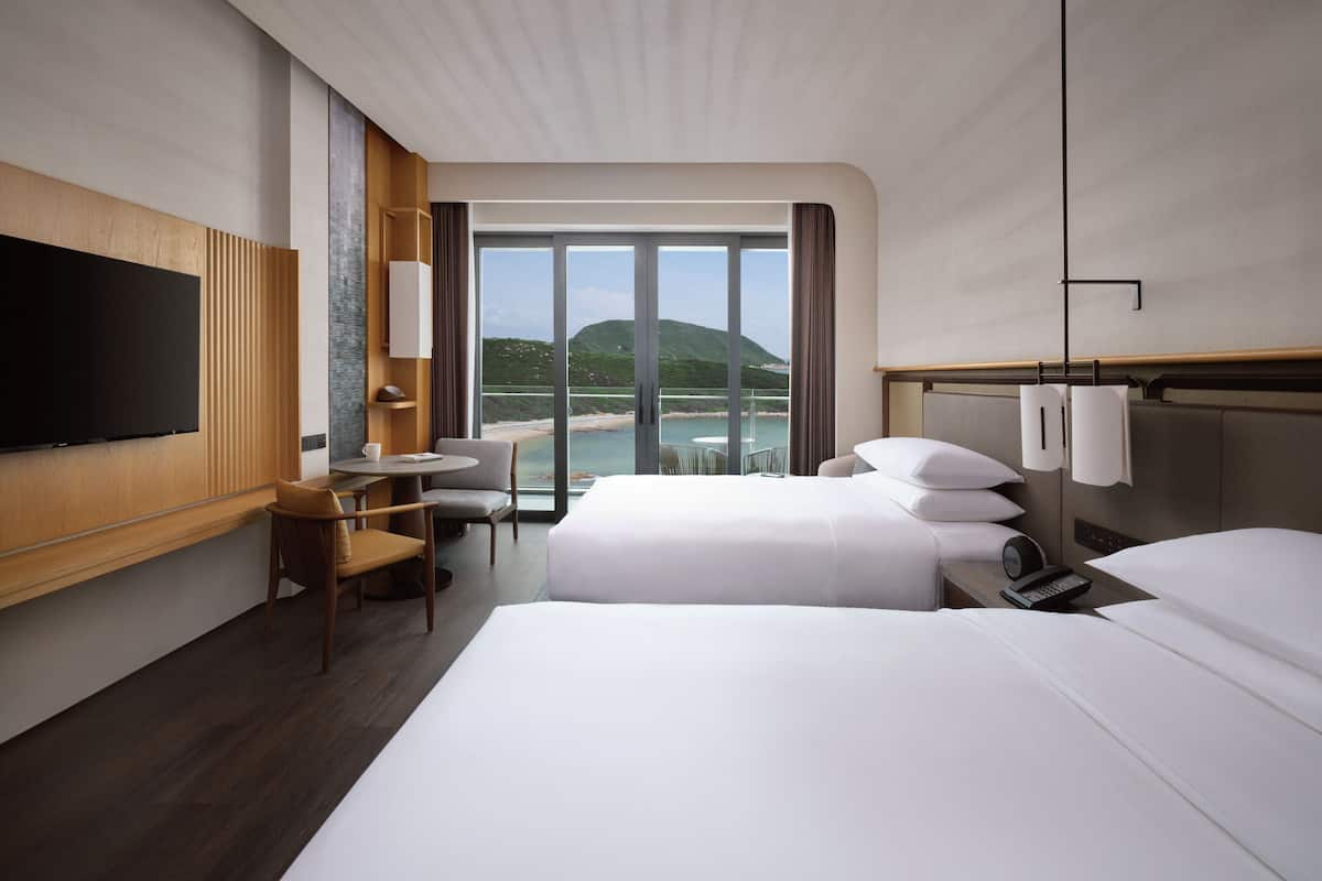 Premier Room, 2 Double Beds, Ocean View (Balcony) | Down duvets, minibar, in-room safe, desk