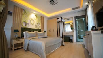 Premium bedding, memory foam beds, minibar, in-room safe