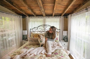 2 bedrooms, free WiFi, bed sheets - Old Blue Tiny House/ bath house with breakfast/spa (Pine City)