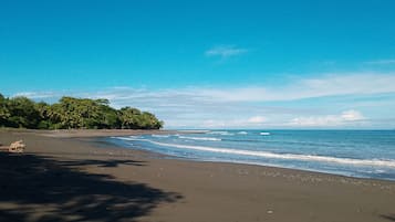 Beach nearby, sun loungers, beach towels