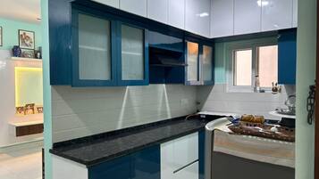 Apartment | Private kitchen | Fridge, electric kettle